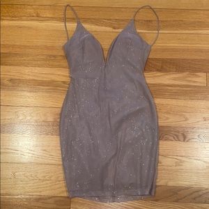 Brown glitter bodycon dress